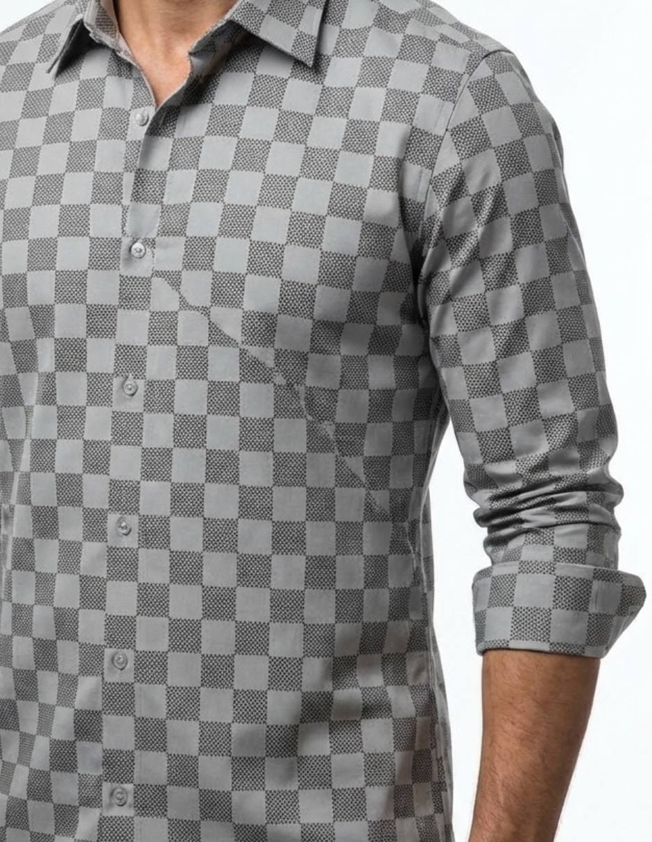 Camisa casual manga larga para hombre 4