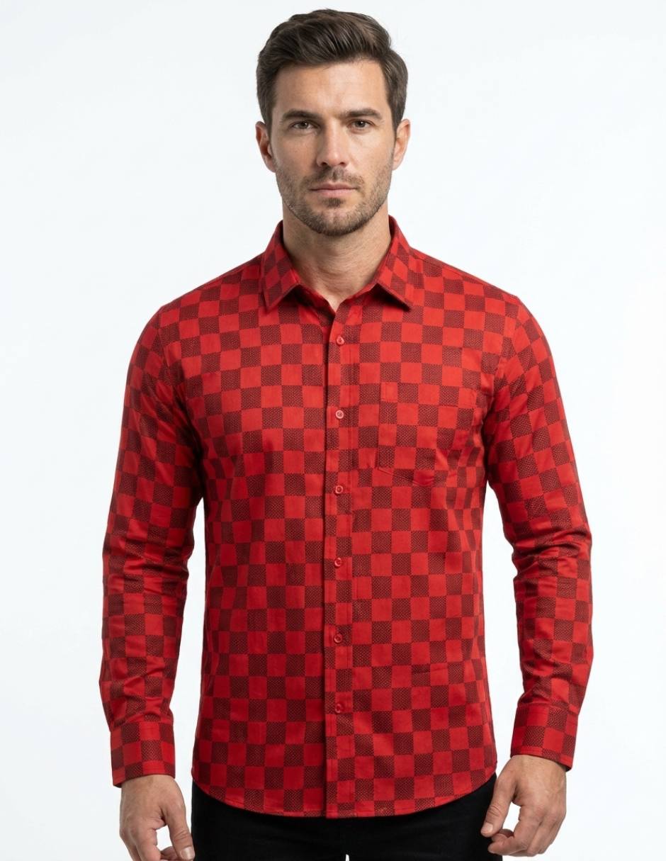 Camisa casual Pavini manga larga para hombre