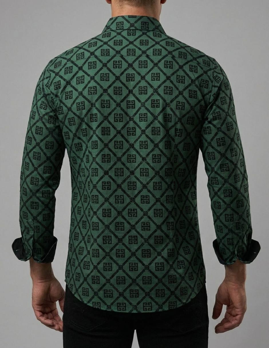 Camisa casual manga larga para hombre 2