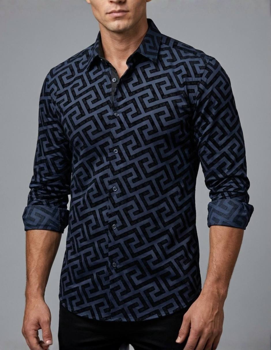 Camisa casual manga larga para hombre