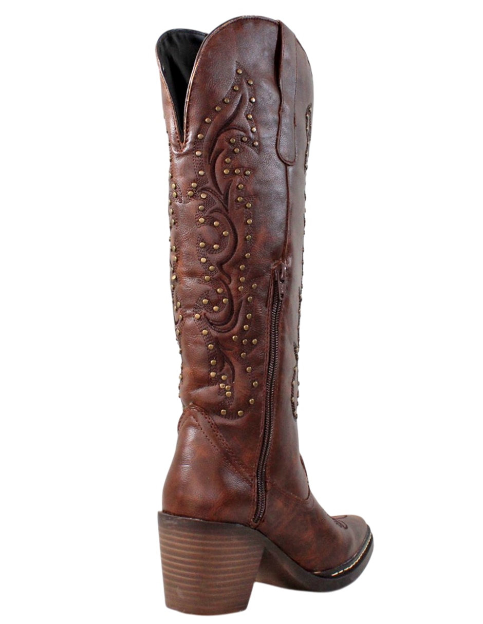 Bota cowboy abajo de la rodilla kuali shoes cowboy para mujer