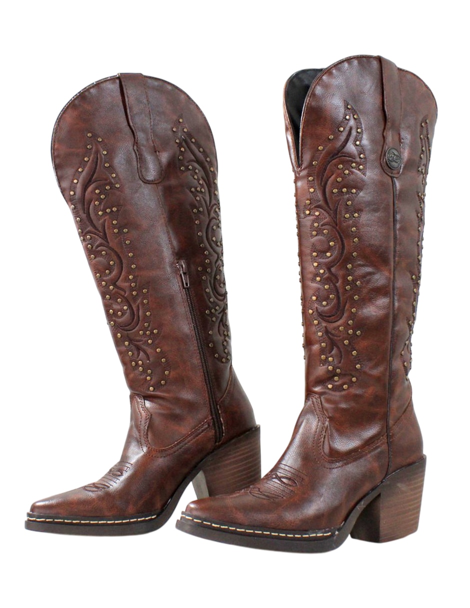 Bota cowboy abajo de la rodilla kuali shoes cowboy para mujer