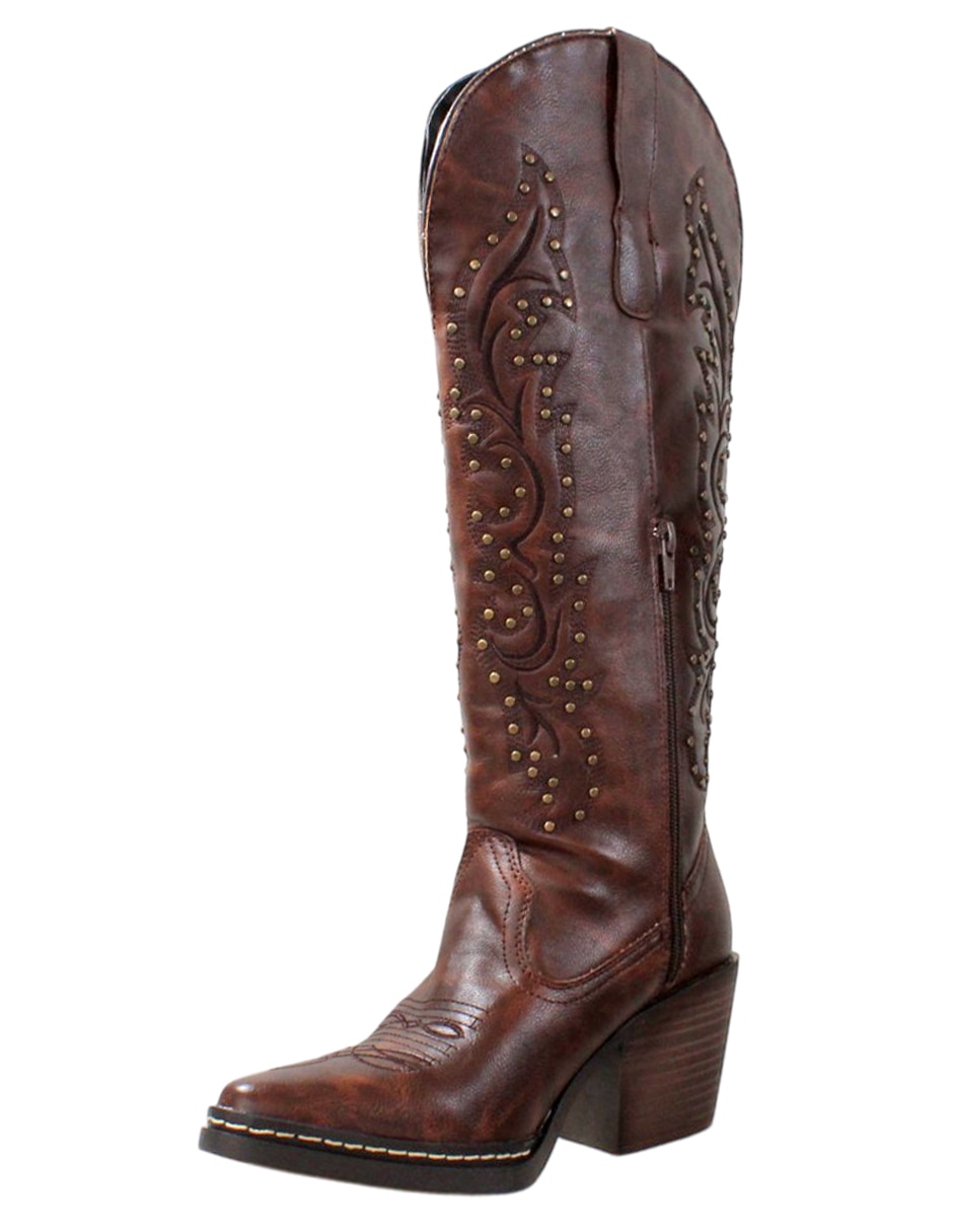 Bota cowboy abajo de la rodilla kuali shoes cowboy para mujer