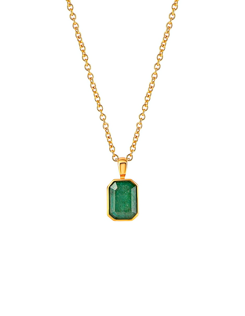 Collar con dije rectangular gladkova joyería de oro 14 k