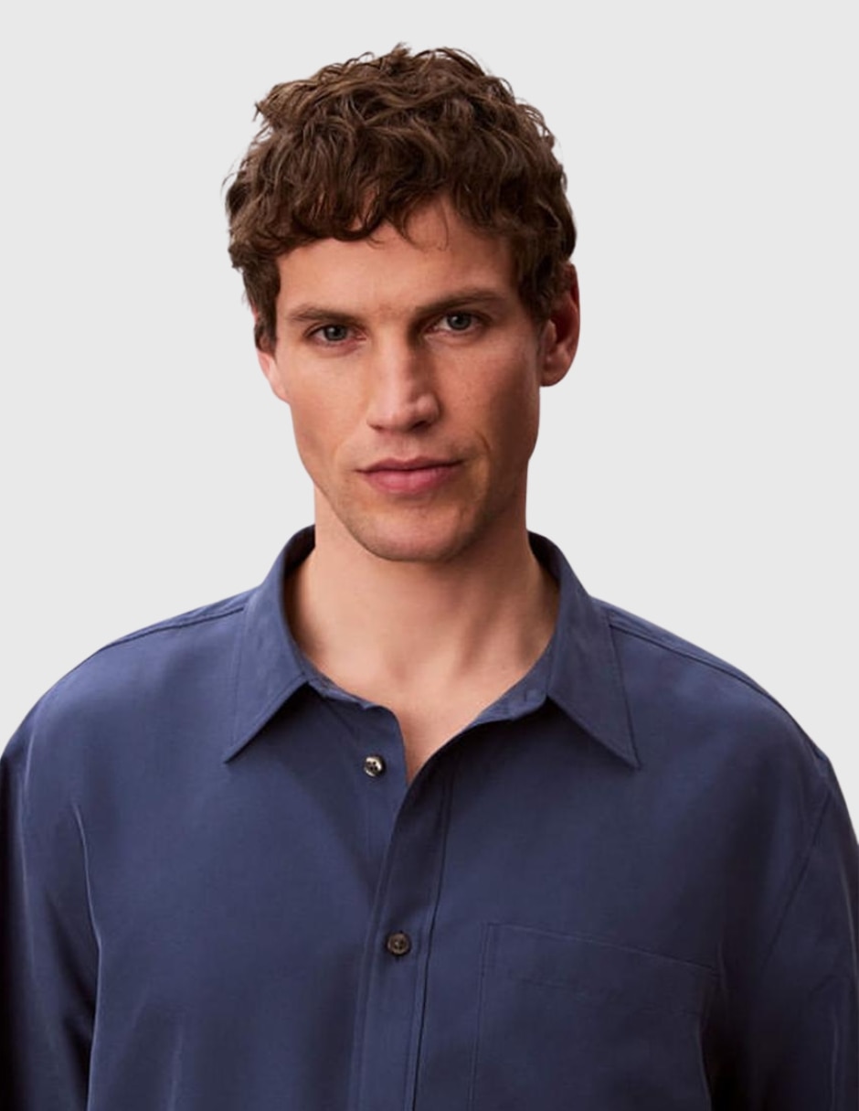 Camisa/Sobrecamisa Casual de (si aplica) Modal manga Larga para hombre 4