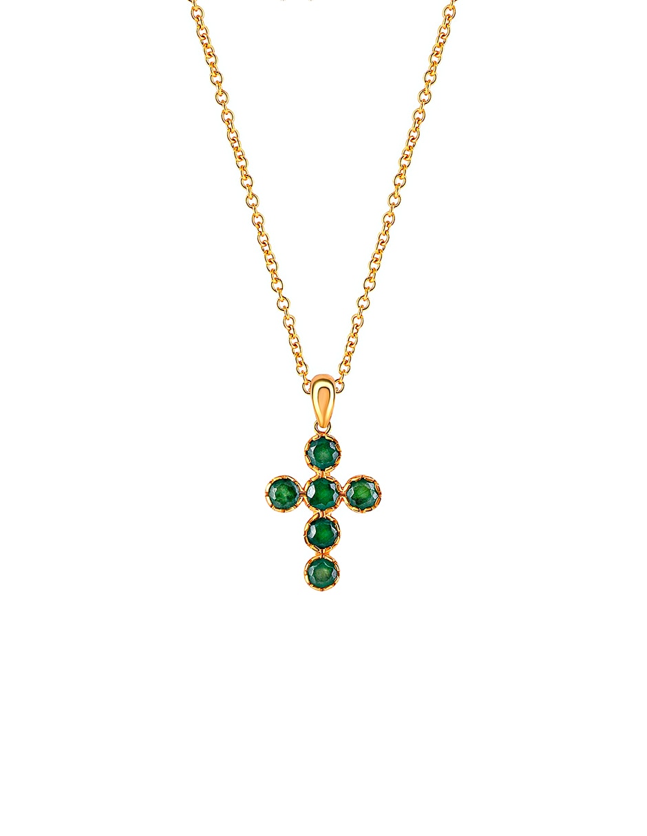 Collar con dije cruz gladkova joyería de oro 14 k