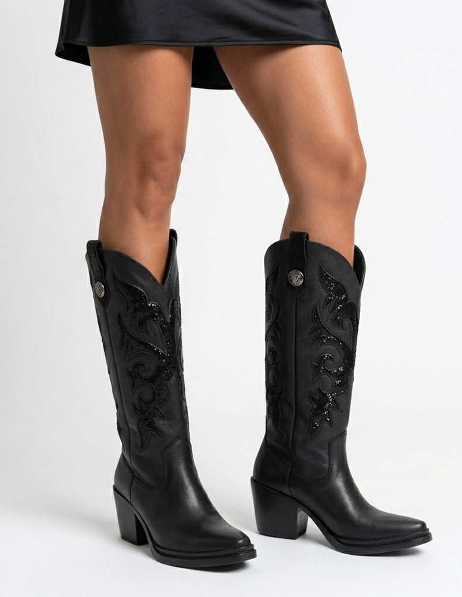 Bota cowboy abajo de la rodilla kuali shoes vaqueras para mujer