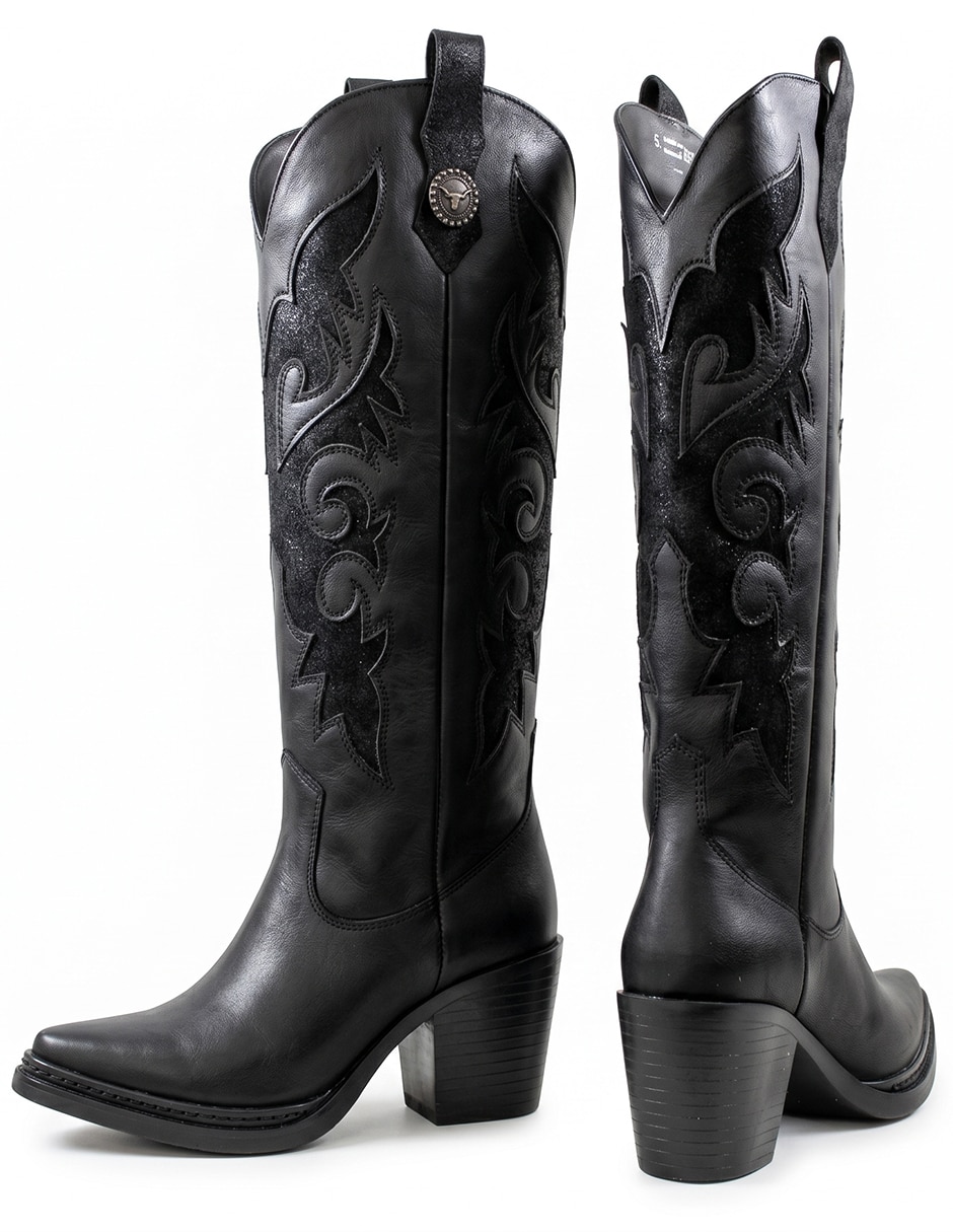 Bota cowboy abajo de la rodilla kuali shoes vaqueras para mujer
