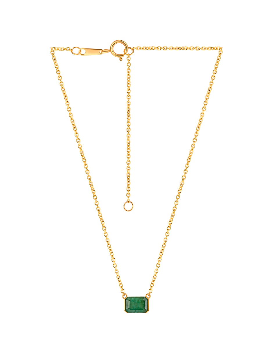 Collar con dije rectangular gladkova joyería de oro 14 k