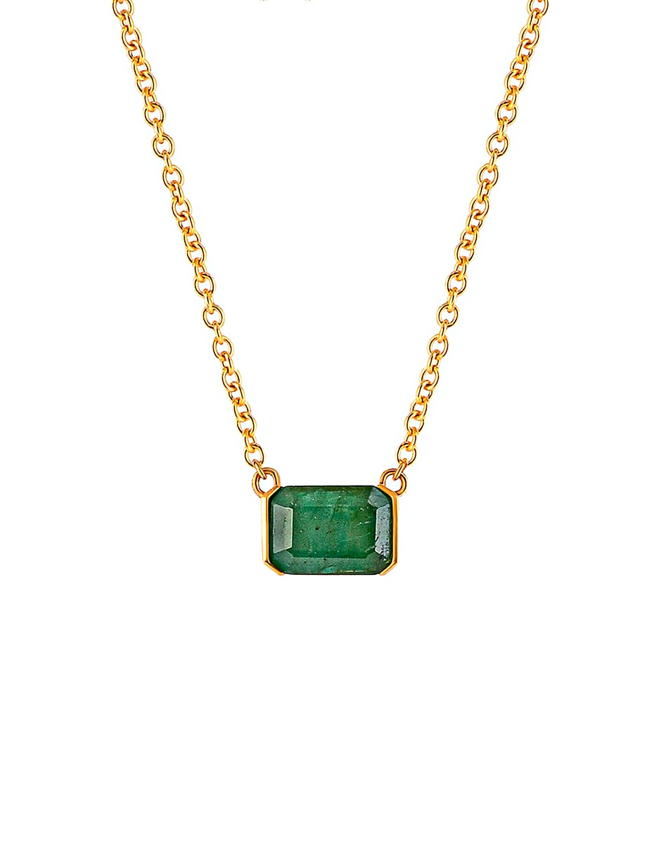 Collar con dije rectangular gladkova joyería de oro 14 k