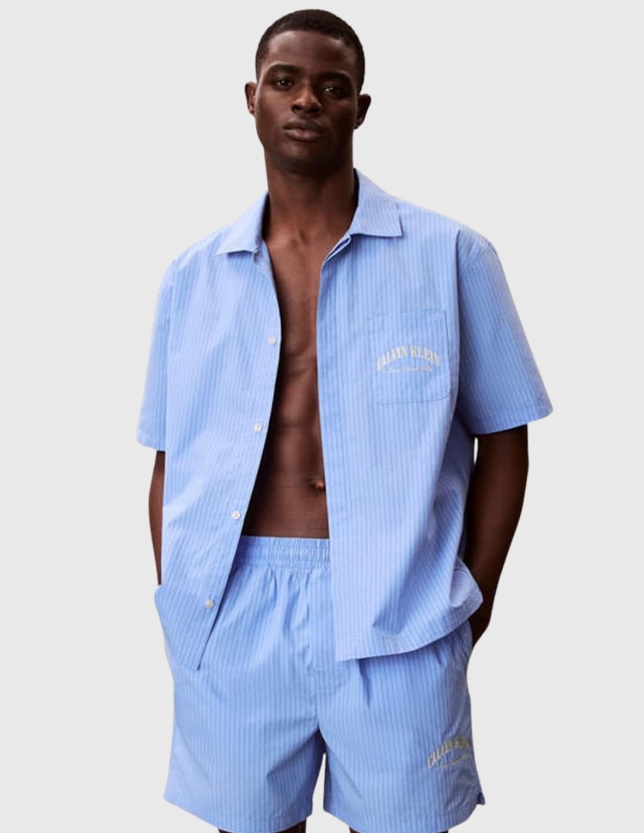 Camisa casual Calvin Klein de algodón manga corta para hombre