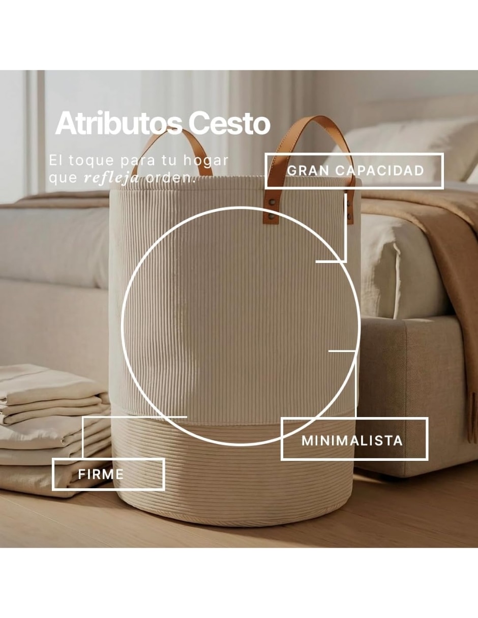 Cesto para ropa Onyxo de poliéster