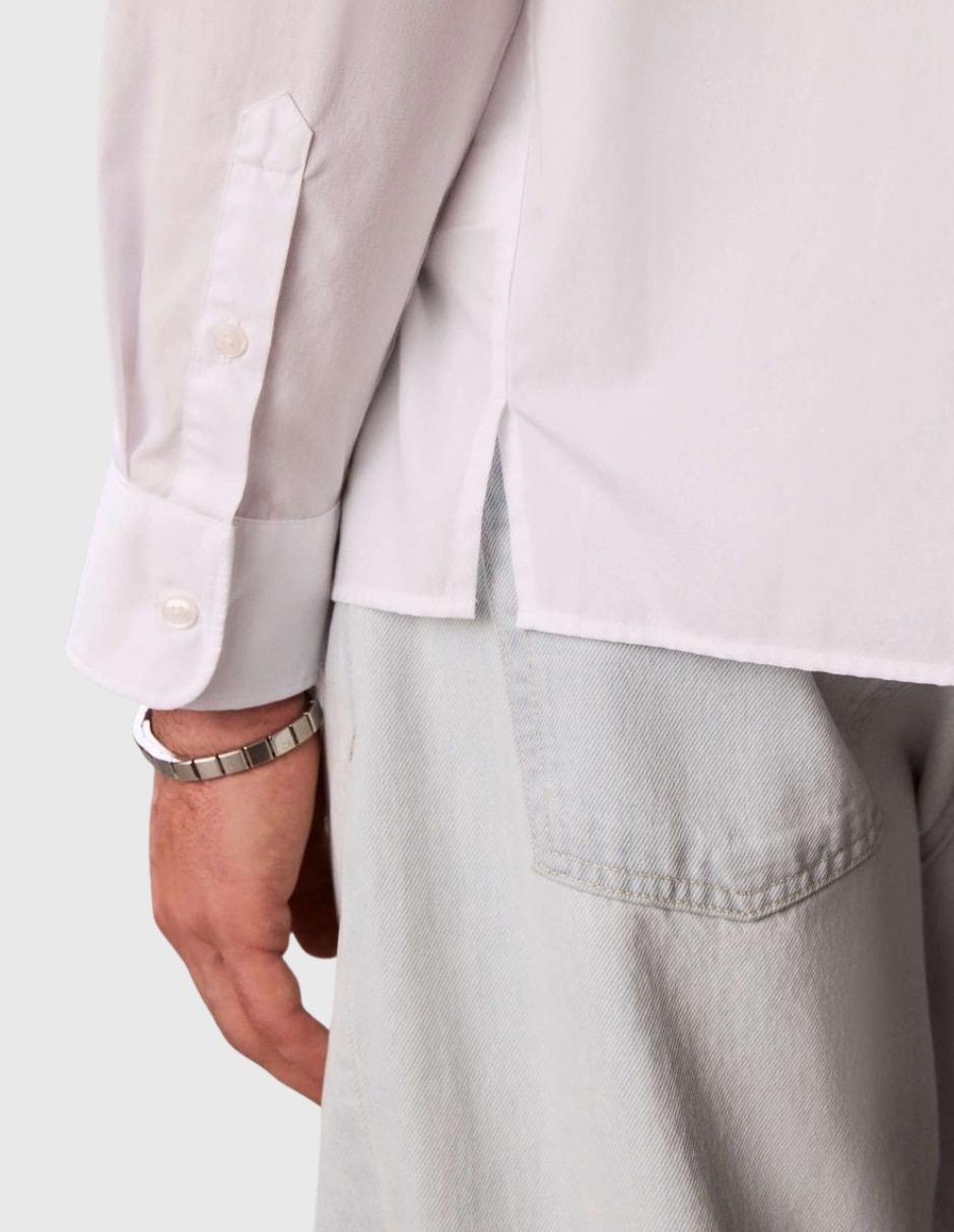 Camisa casual Calvin Klein de algodón manga larga para hombre
