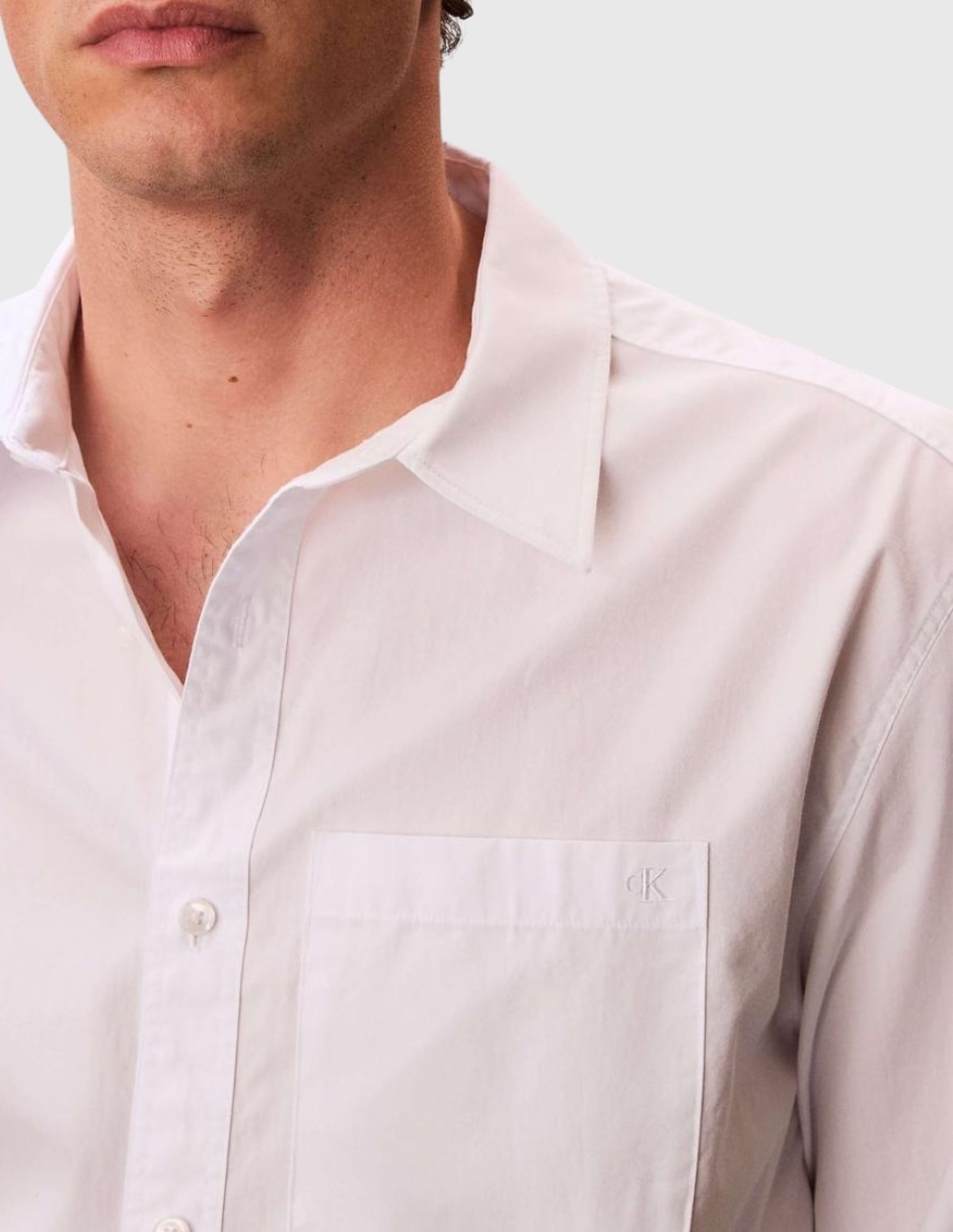 Camisa casual Calvin Klein de algodón manga larga para hombre