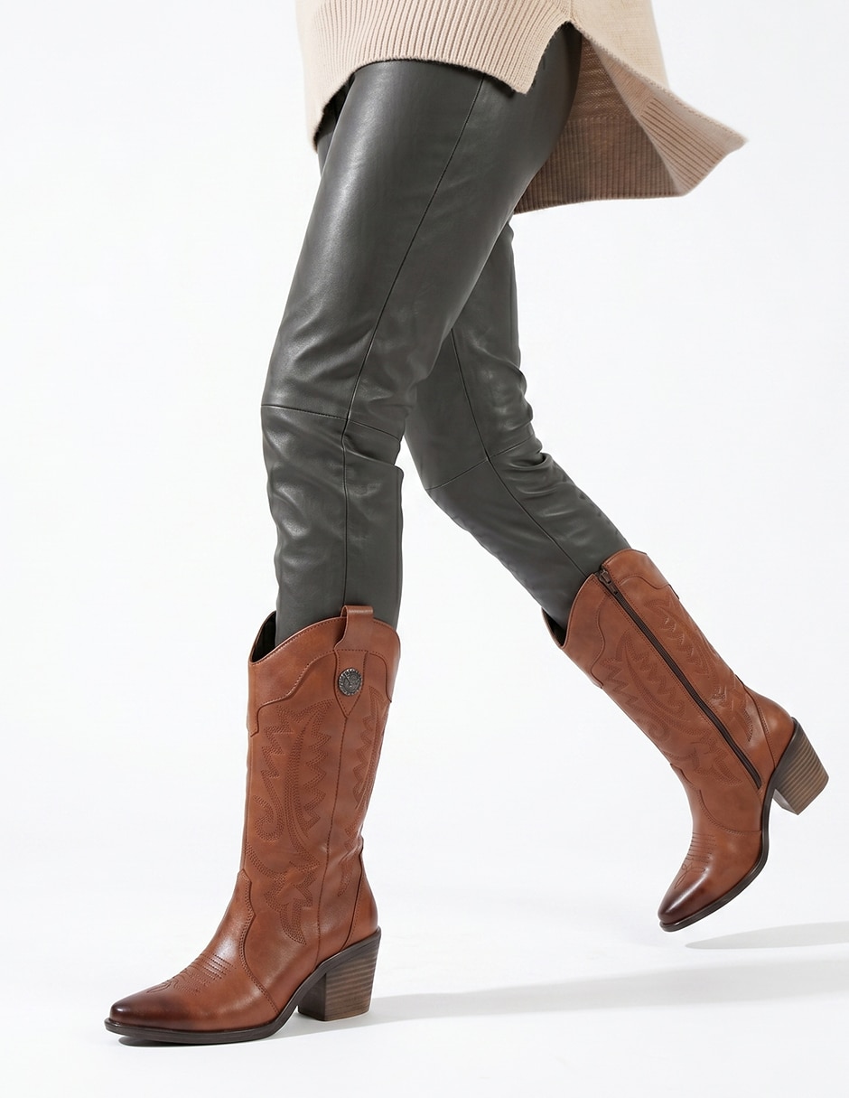Bota cowboy abajo de la rodilla Kuali Shoes para mujer