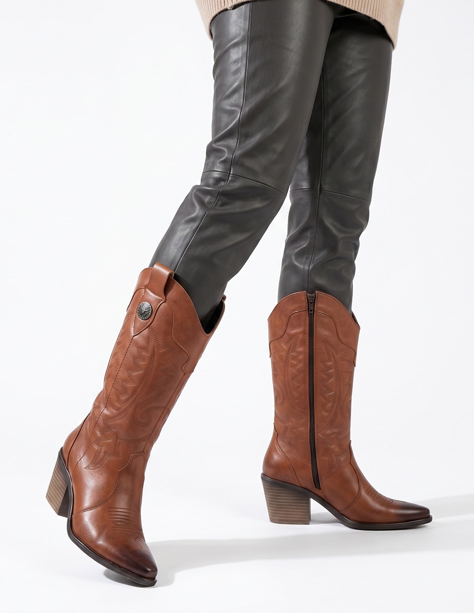Bota cowboy abajo de la rodilla Kuali Shoes para mujer
