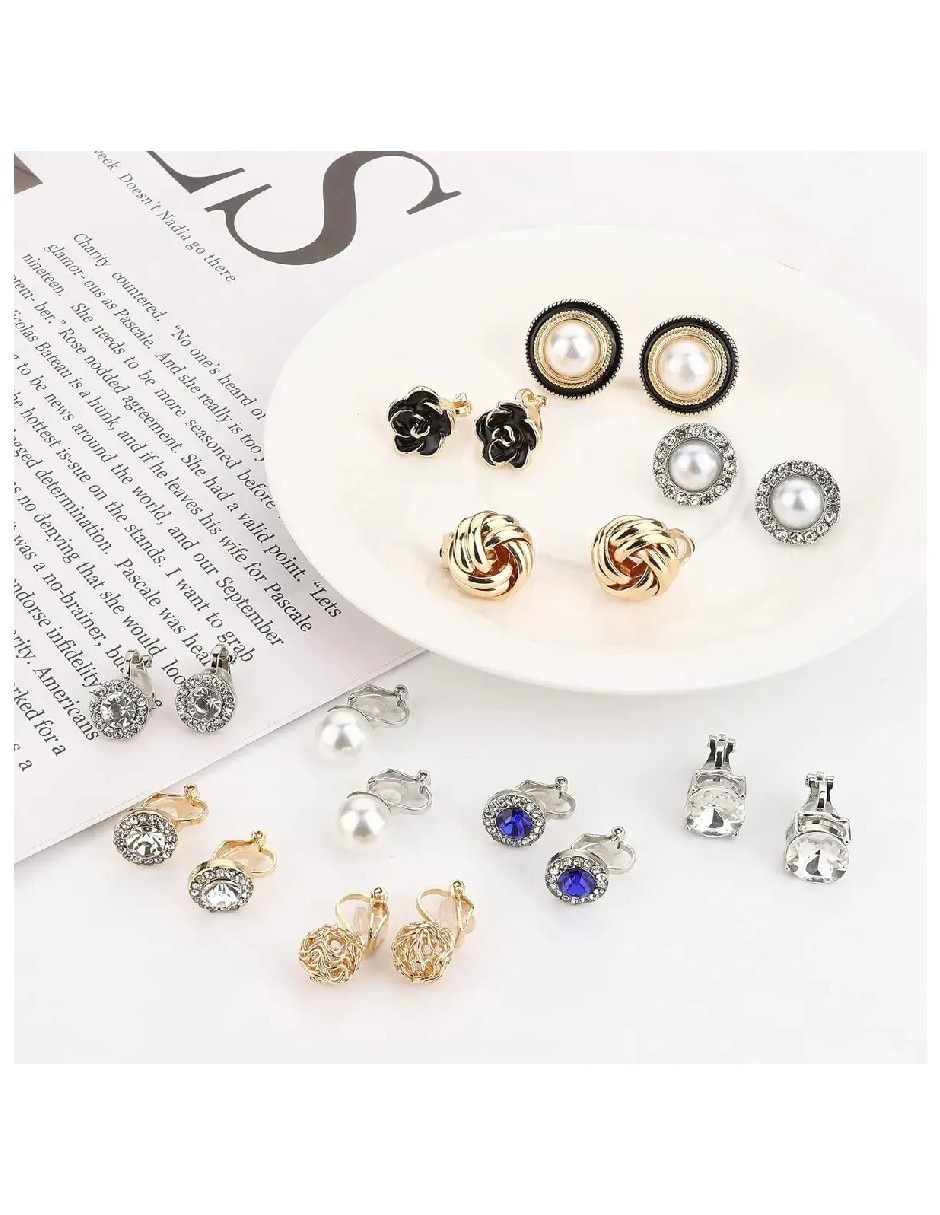 Aretes corto diferentes diseños genérica joyeria fina de acero inoxidable con acabado diamantado circonita