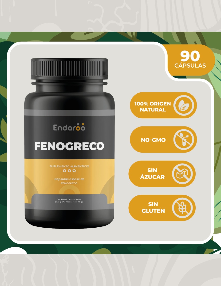 Fenogreco 500mg - 60 Cápsulas Por Frasco Sin Sabor con No aplica sabor Natural de 3