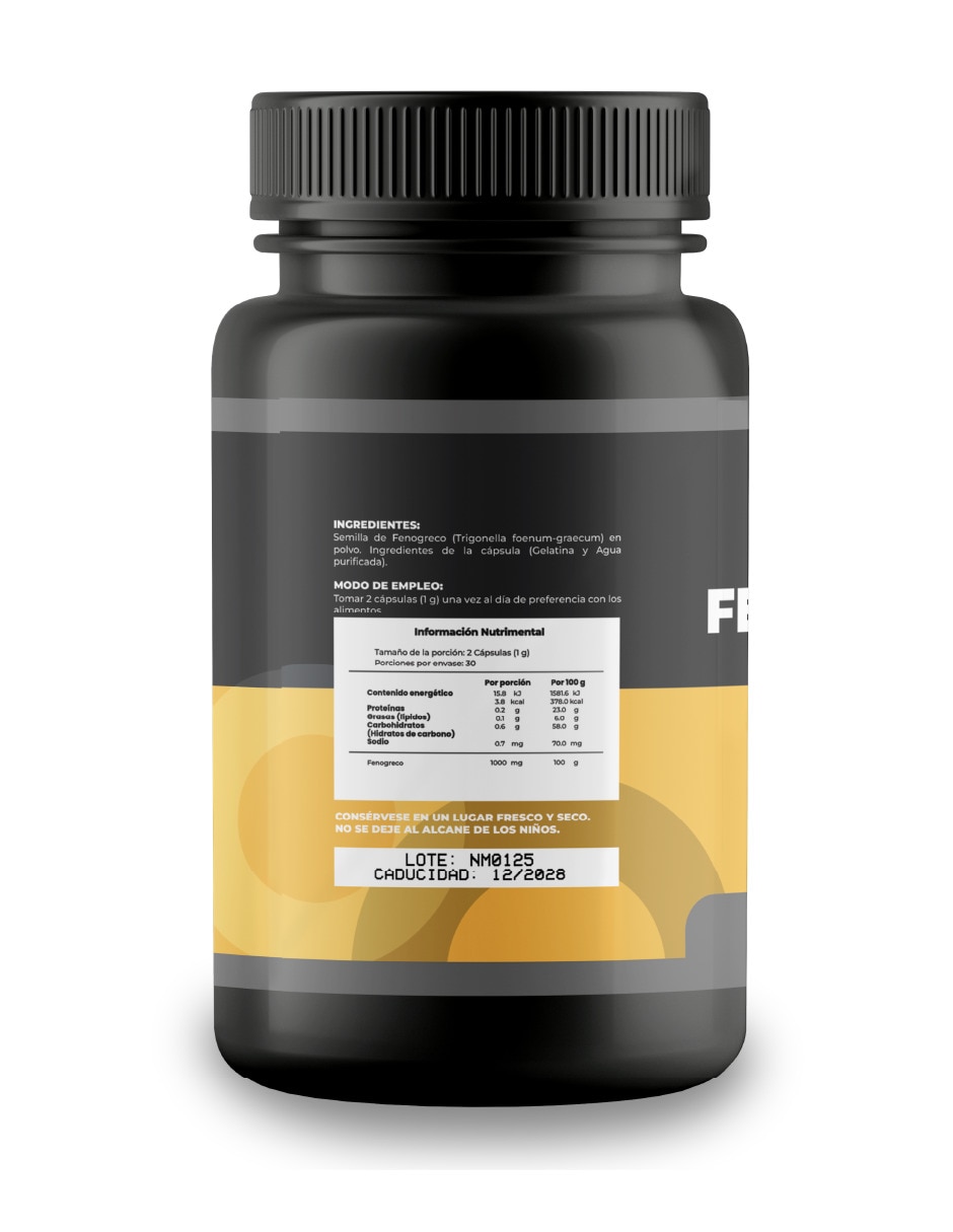 Fenogreco 500mg - 60 Cápsulas Por Frasco Sin Sabor con No aplica sabor Natural de 4