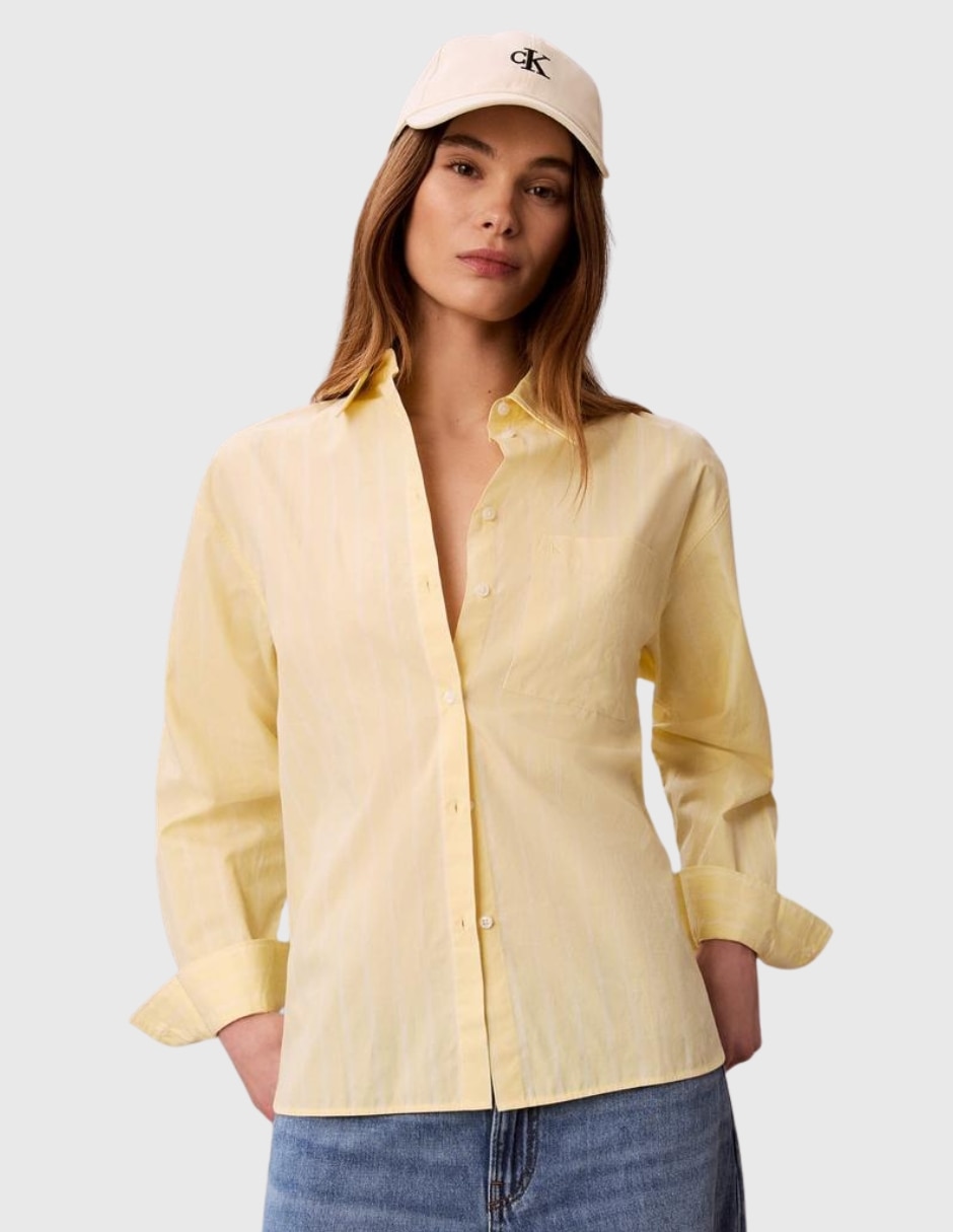 Camisa de algodón manga larga para mujer