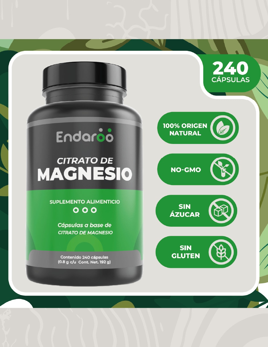 Antioxidante citrato de magnesio de 240 Cápsulas 3