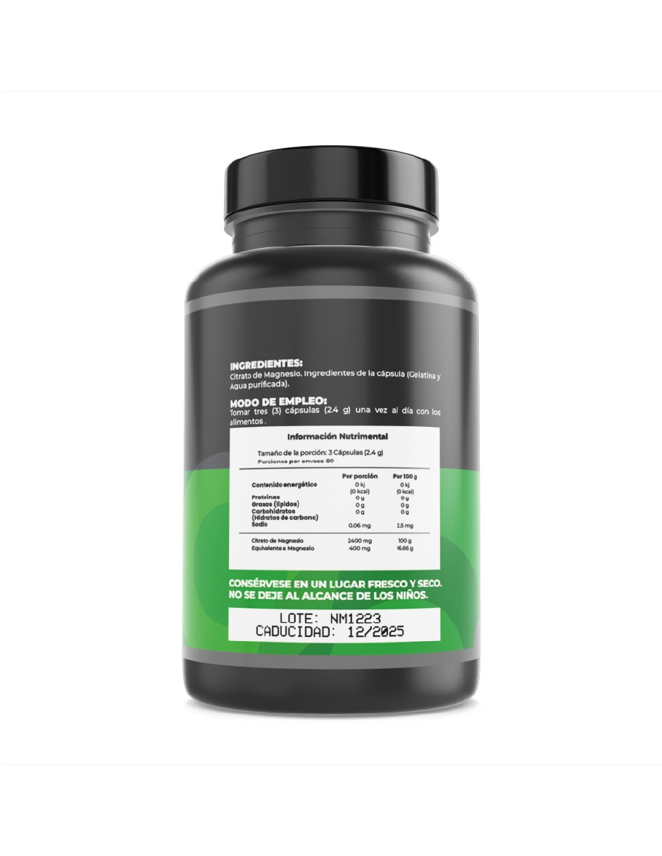 Antioxidante citrato de magnesio de 240 Cápsulas 4