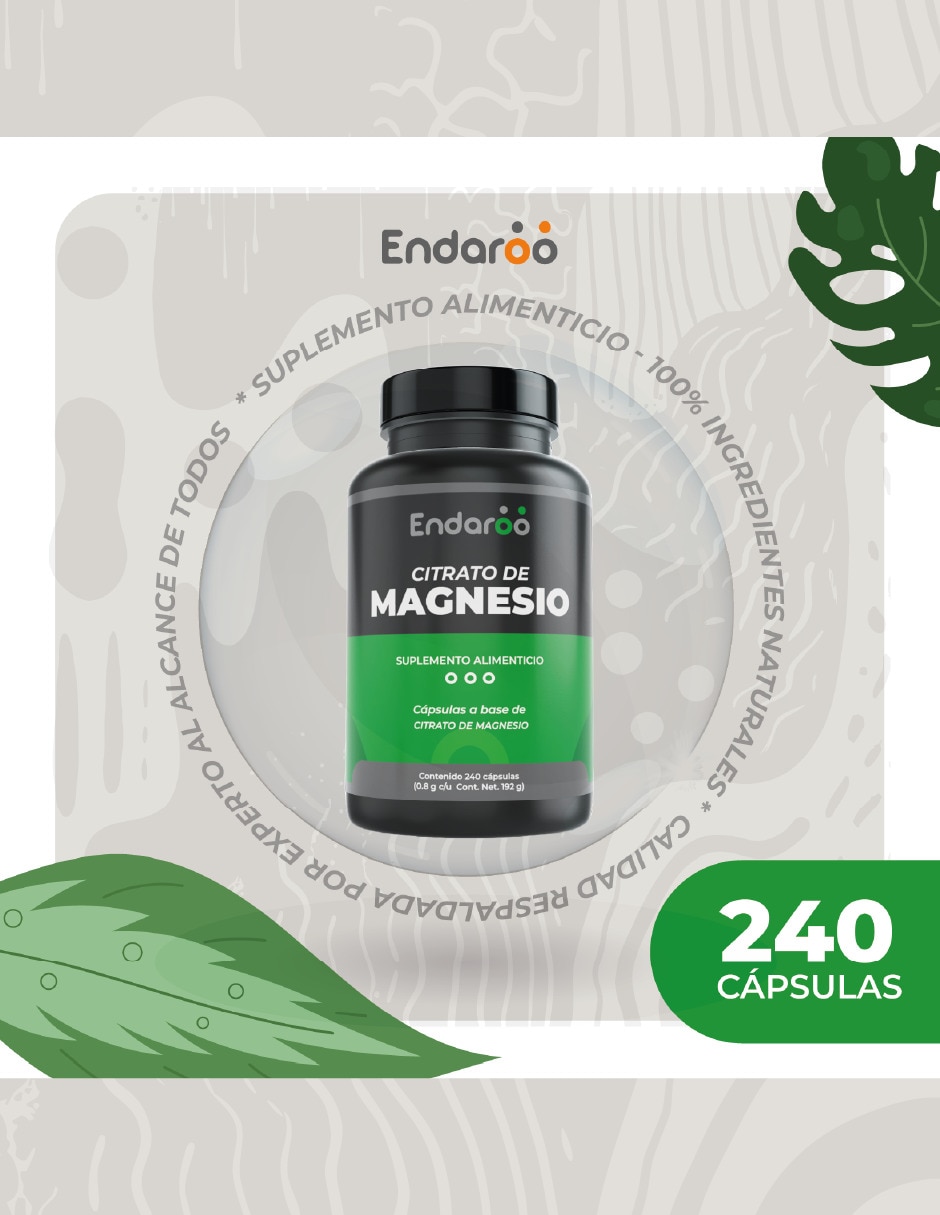 Antioxidante citrato de magnesio de 240 Cápsulas 5