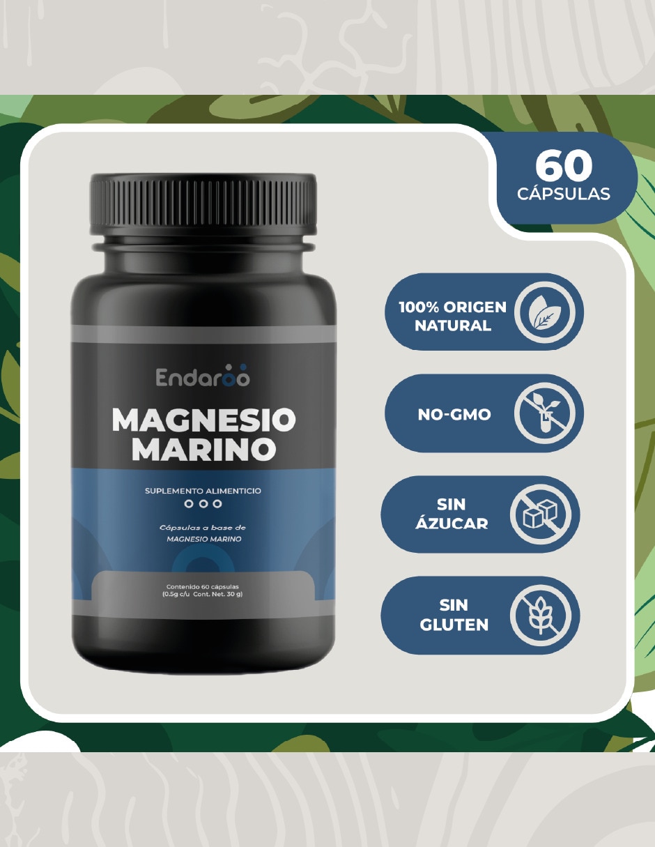 Magnesio Marino 60 Cápsulas - Alta Biodisponibilidad natural 5