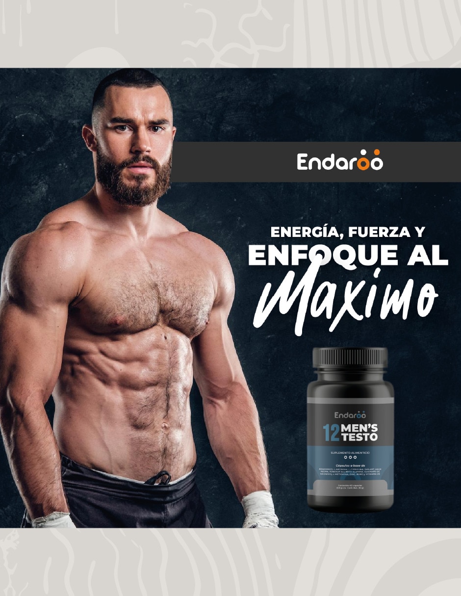 Antioxidante Testo Mens Testosterona con 12 Ingredientes 60 Cápsuslas 2