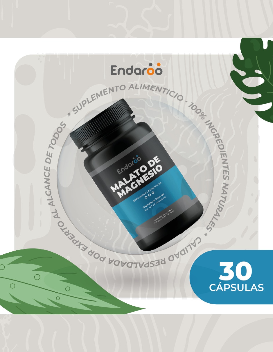 Malato De Magnesio 30 Capsulas 500 mg sabor natural 5