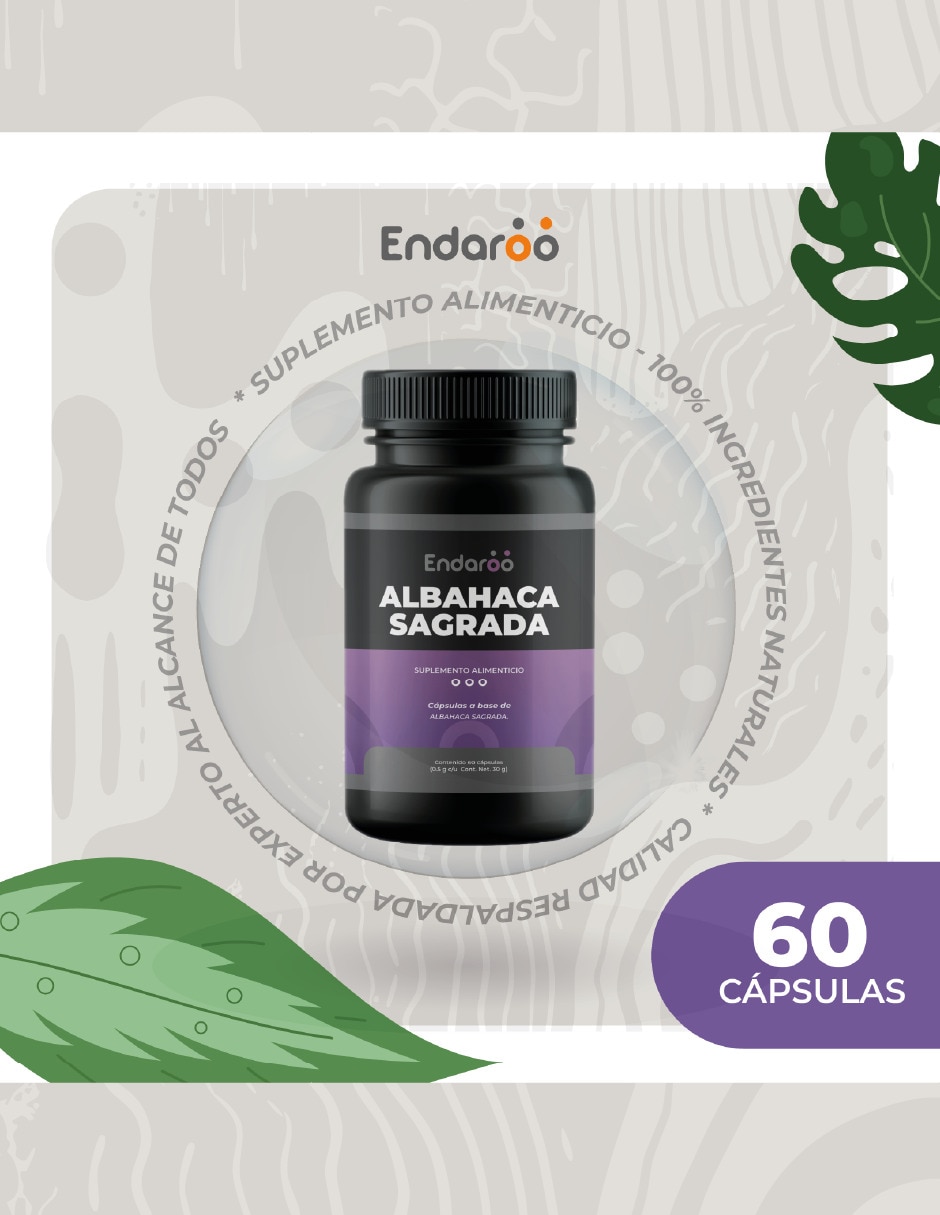 Antioxidante Albahaca sagrada 60 capsulas 500 Mg Tulsi 5