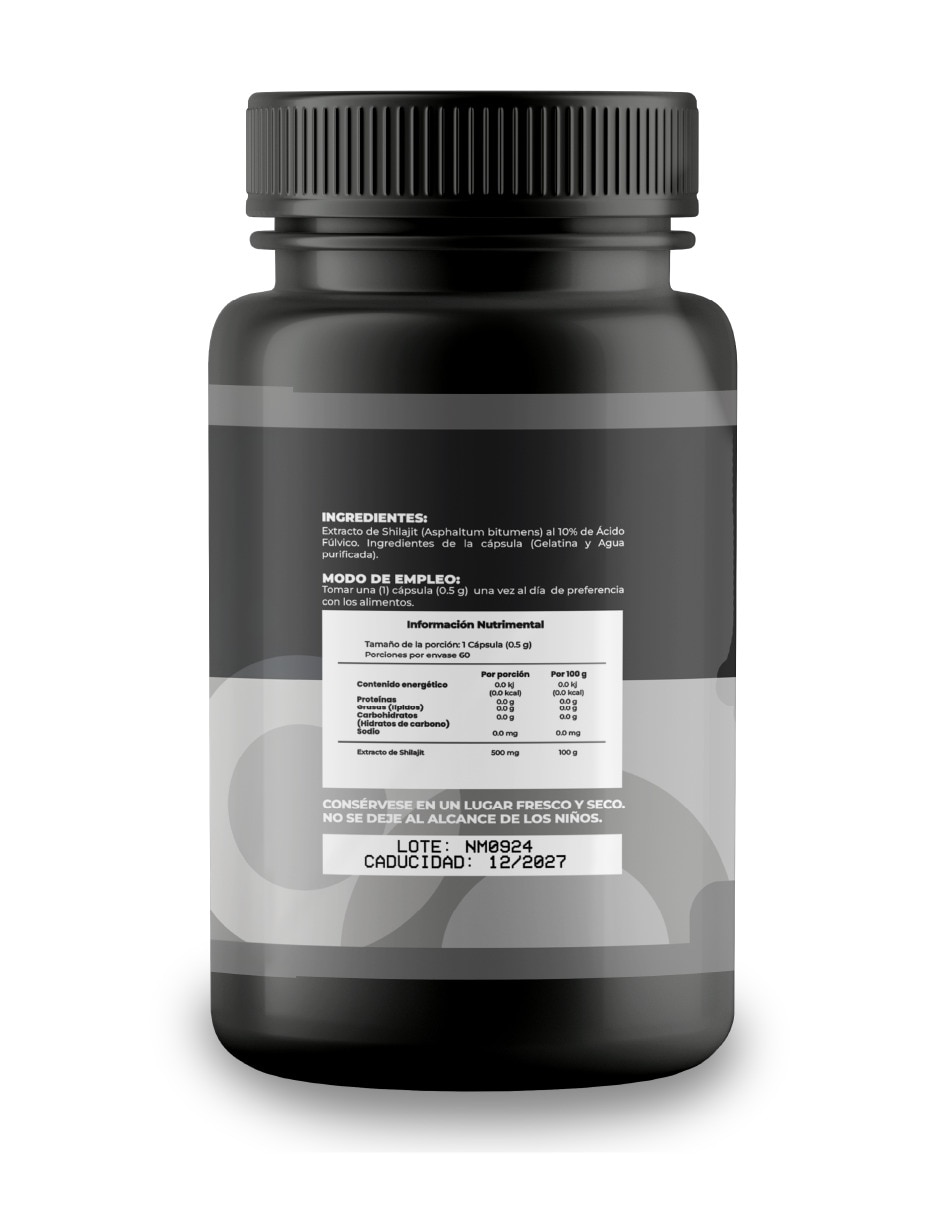 Shilajit Premium 60 Cápsulas Naturales - Energía Y Vitalidad sabor natural 3