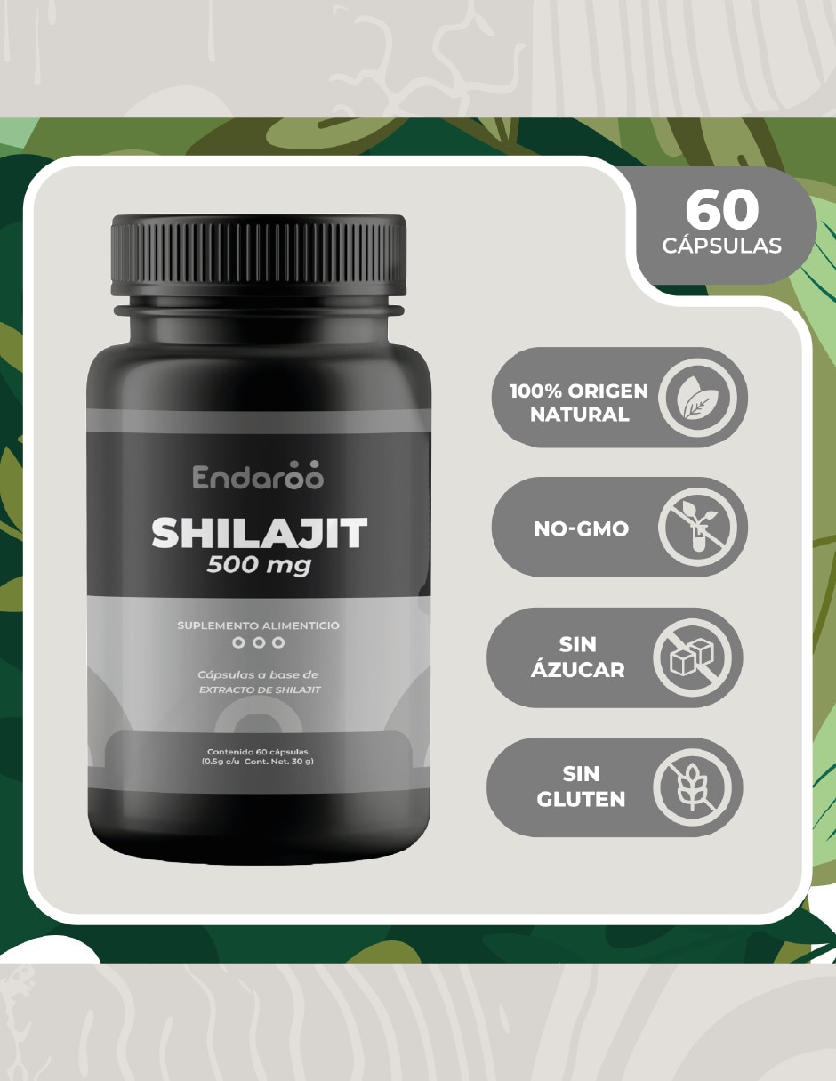 Shilajit Premium 60 Cápsulas Naturales - Energía Y Vitalidad sabor natural 5