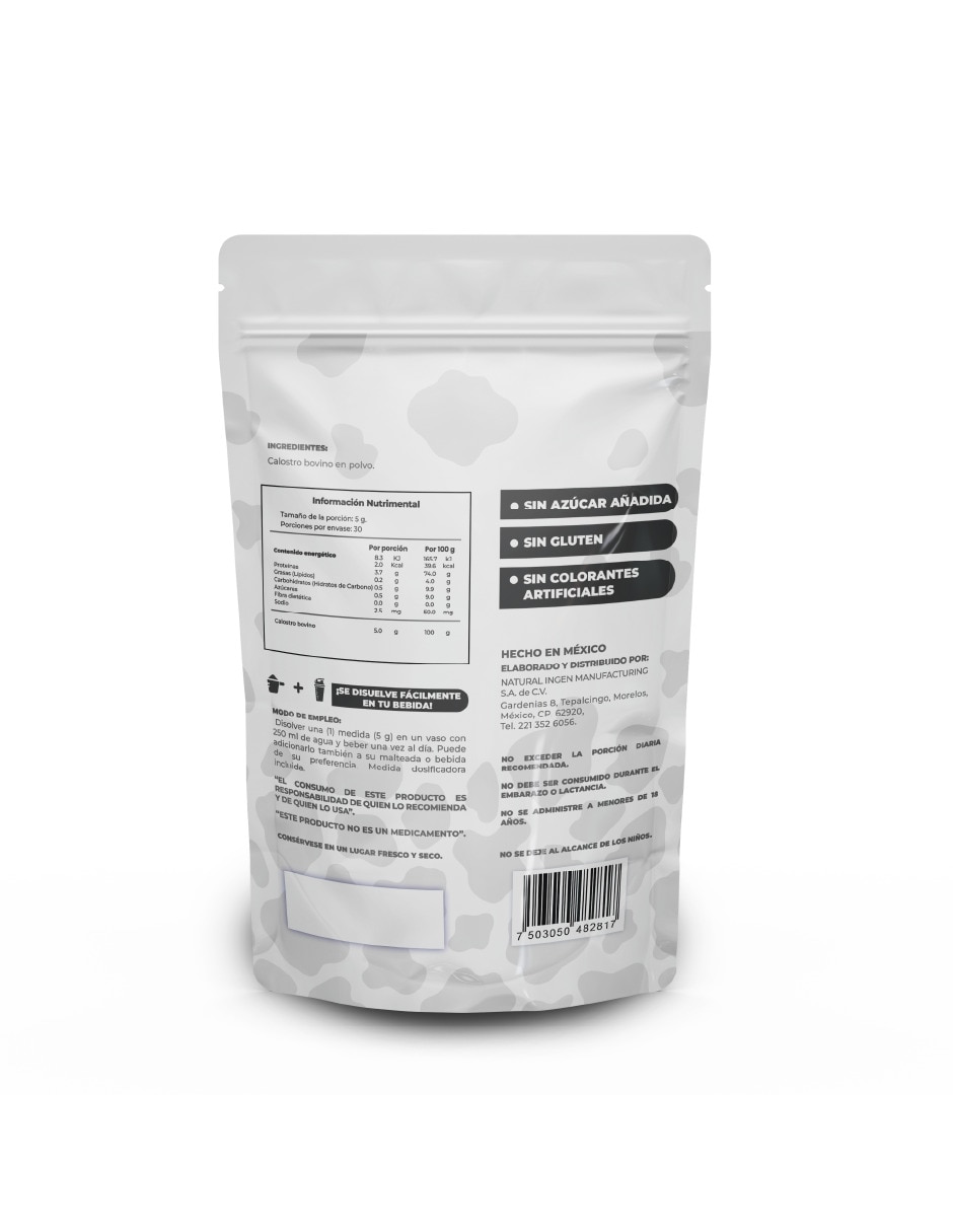 Antioxidante Calostro bovino 150g Polvo Suplemento 3
