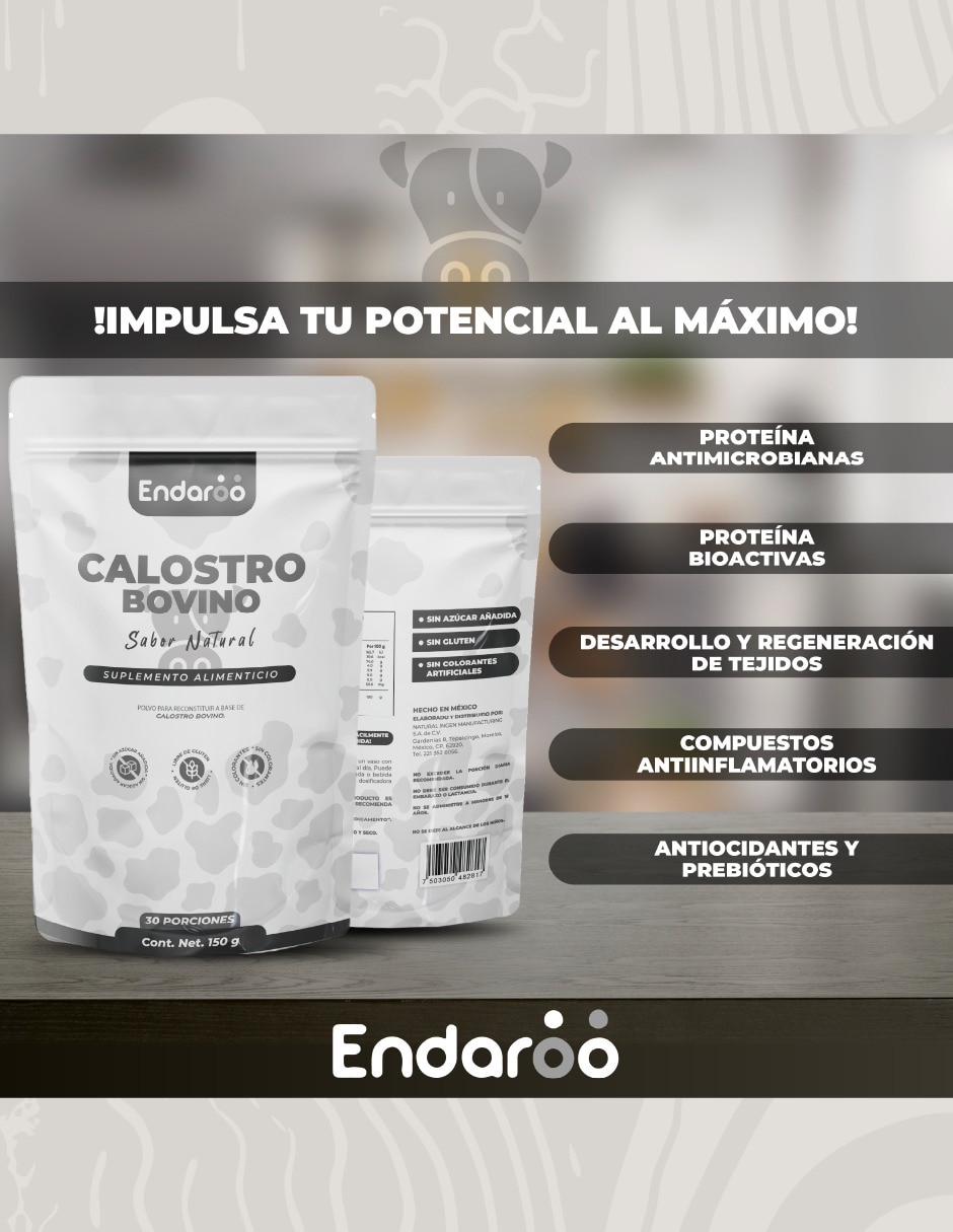 Antioxidante Calostro bovino 150g Polvo Suplemento 5