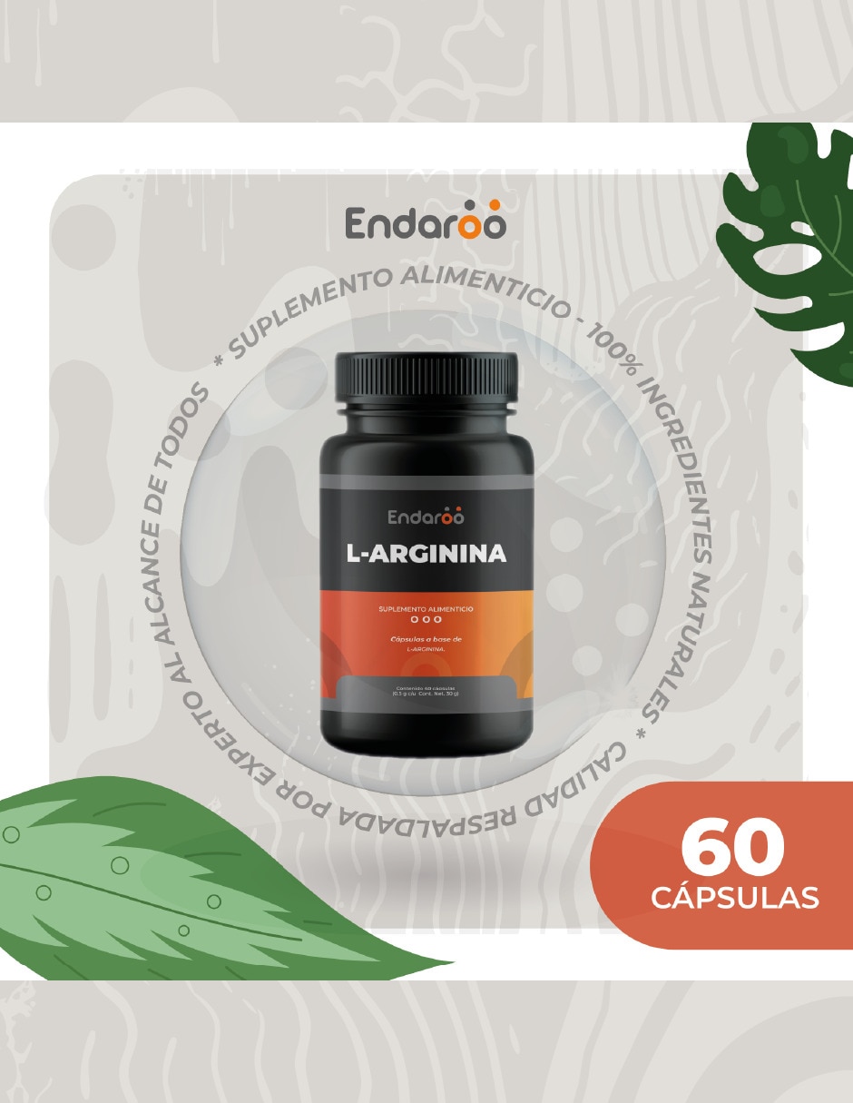 L Arginina - 60 Cápsulas De 500 mg De L Arginina sabor natural 5