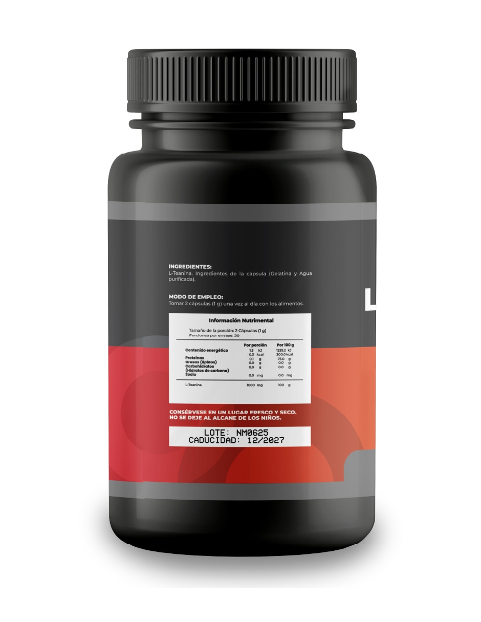 L- Teanina 500 Mg - 60 Cápsulas sabor natural 3