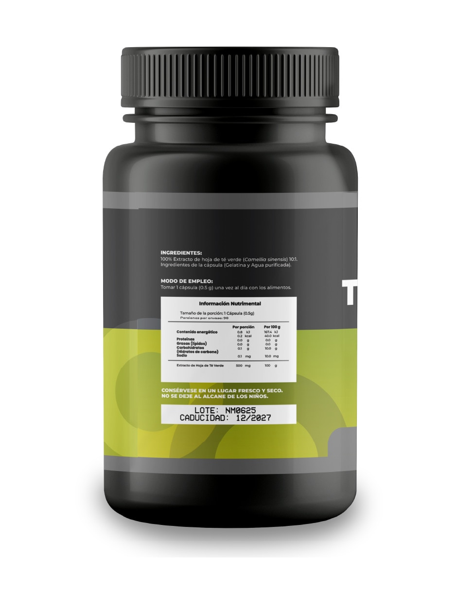 Té Verde Cápsulas 500 mg - 90 Cápsulas sabor natural 4