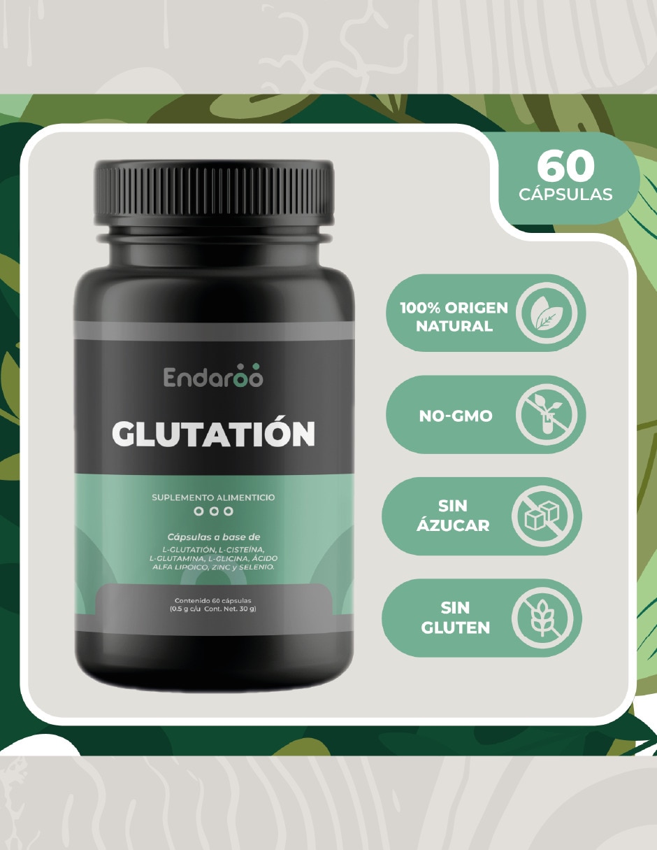 L-glutation glutamina glicina Ácido Alfa Lipoico 60 Caps sabor natural 5