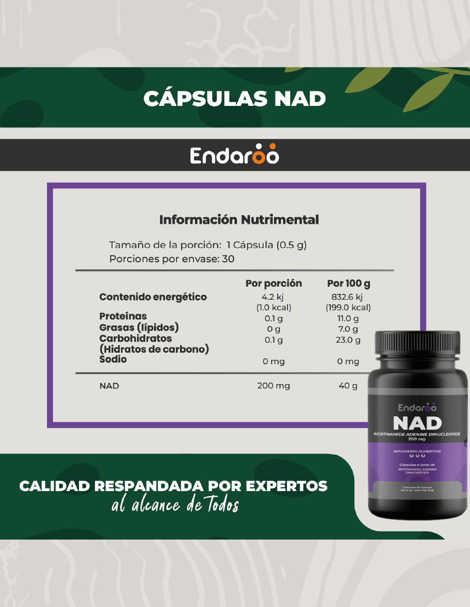 Nad 30 Cápsulas Nicotinamida Adenina Dinucleótido 3