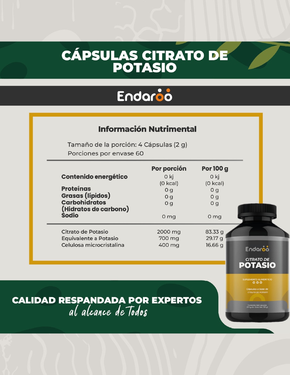 Antioxidante Citrato de potasio 500mgr 6