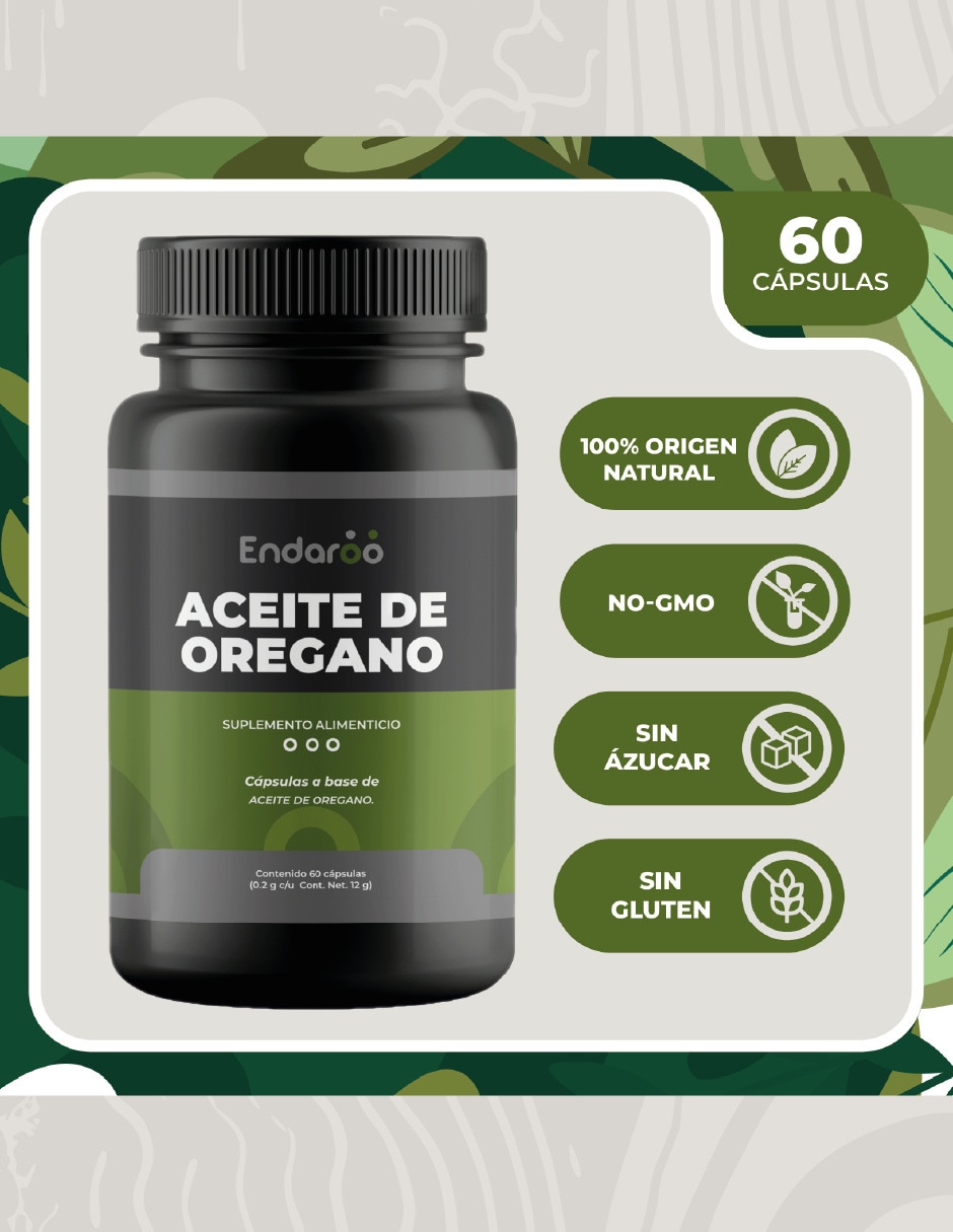 Aceite De Orégano 60 Cápsulas sabor natural de 3