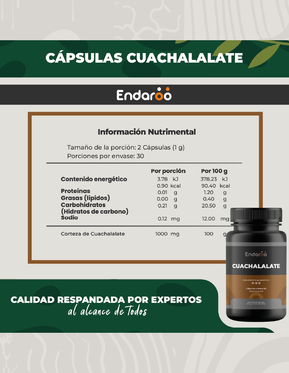 Antioxidante Cuachalalate 60 Cápsulas 6