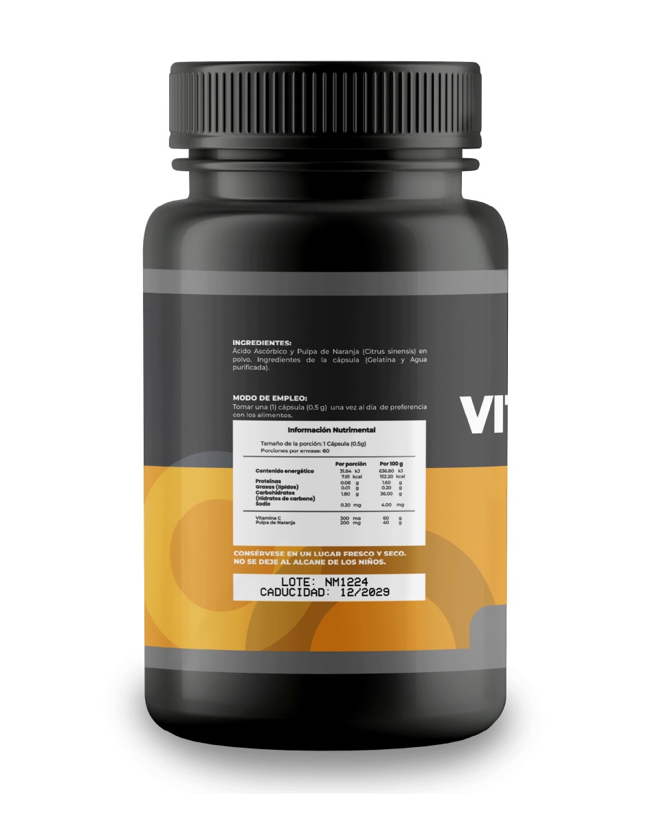 Vitamina C 60 Cápsulas con sabor natural 5