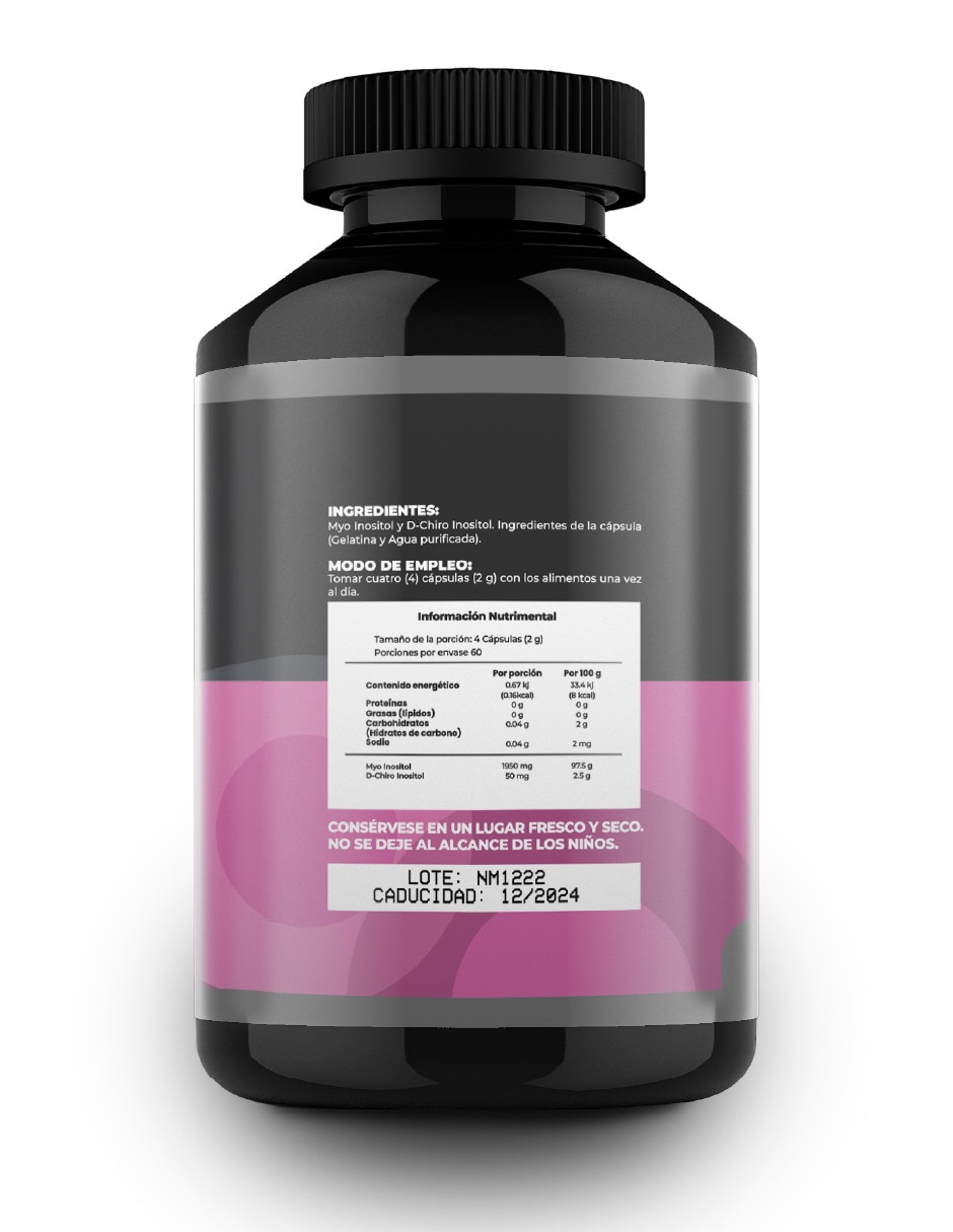 Myo Y D-chiro Inositol D 240 Cápsulas 500 mg sabor natural 3