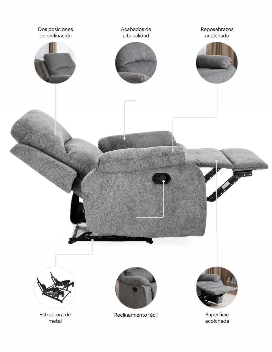 Reclinable Easy Living de poliéster