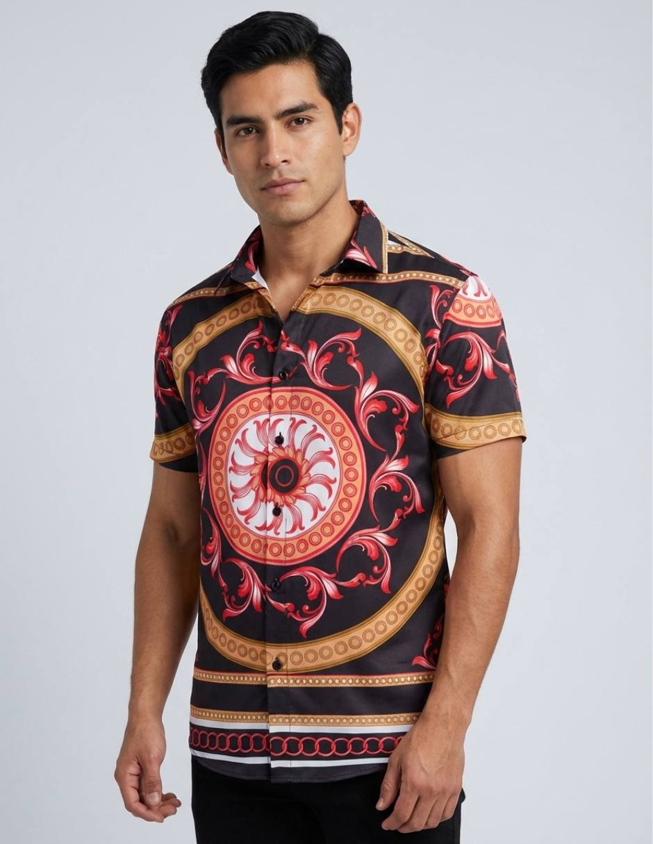 Camisa casual manga corta para hombre