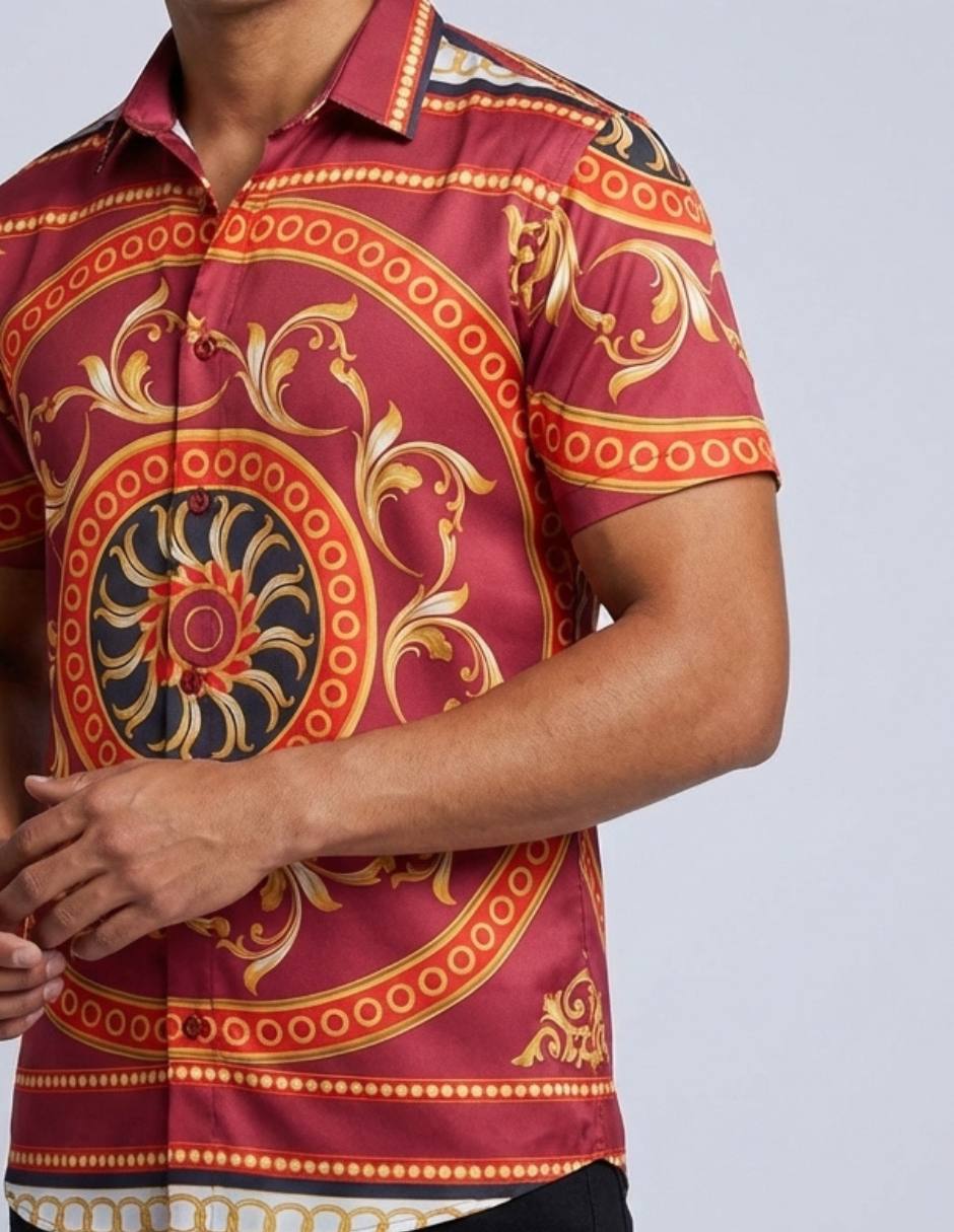 Camisa casual Pavini manga corta para hombre
