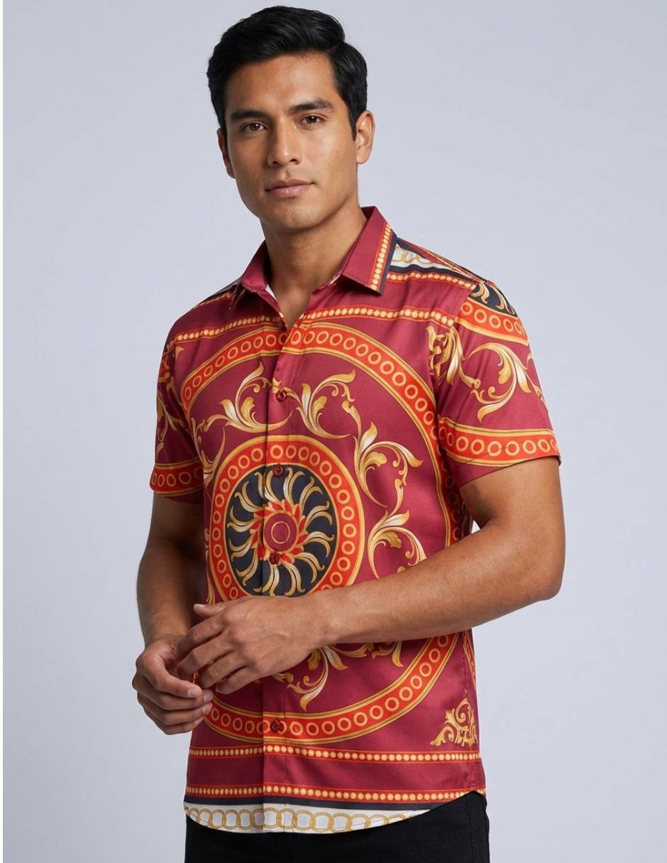 Camisa casual Pavini manga corta para hombre