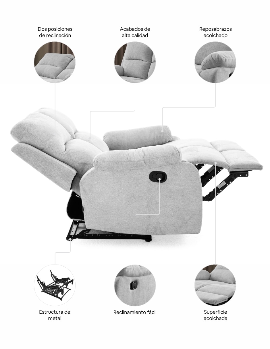 Reclinable Easy Living de poliéster